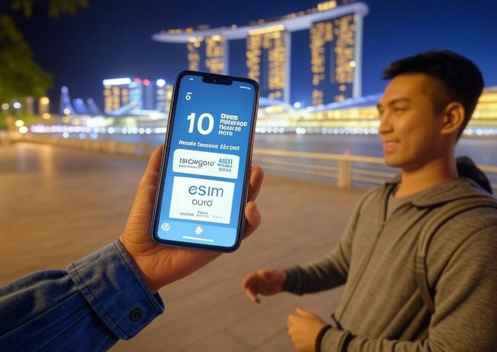 싱가포르 여행 eSim 1-10일 무제한 데이터 4G LTE 선불 싱가포르 SIM 카드 매일 1GB/2GB/3GB 즉시 24시간 이메일 전송 고속 데이터, 1개, 9일, 매일1GB - 이미지 1